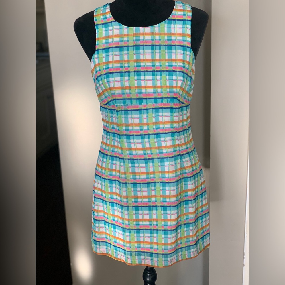 Rampage candy colored plaid sheath dress. Size 7